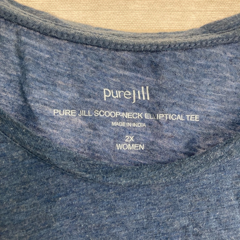 Pure Jill Blue Scoop-Neck Tee